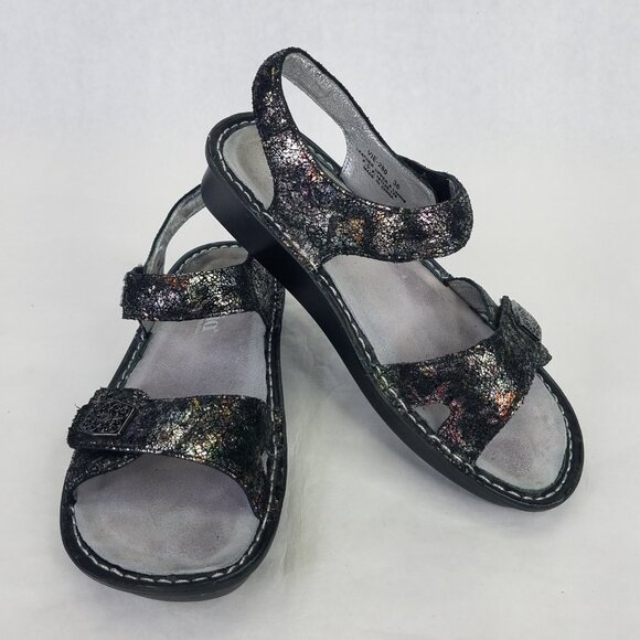 Alegria Vienna Platform Sandals Women's 36 US 6 Metallic Rainbow Leather VIE-280 - Picture 2 of 16